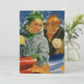 Carte Vintages meilleurs amis ! Élégantes et élégantes f (Debout devant)