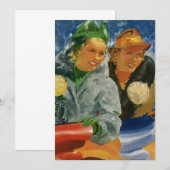 Carte Vintages meilleurs amis ! Élégantes et élégantes f (Devant / Derrière)