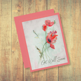 Carte Vintages Poppies rouges Vous avez manqué S'amélior