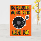 Carte Vinyl Lover Record Orange Fête des pères (Fleur jaune)