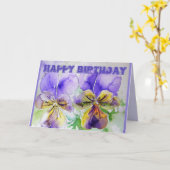 Carte Viole d'aquarelle violet Pansy (Fleur jaune)