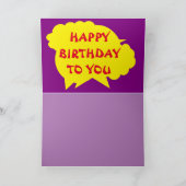 Carte Violet avec une bordure jaune de dessin (Intérieur)