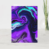 Carte Violet, bleu et Turquoise Abstrait | Penser à vous (Dos)