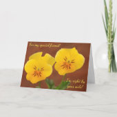 Carte Violet de soutien contre le cancer ami (Devant)