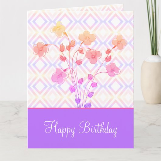 Carte Violet et rose (Devant)