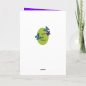 Carte Violet, Gris, Fleurs, Papillons | 90e tante (Dos)