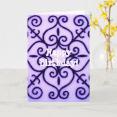 Carte Violet, Joyeux anniversaire ! (Fleur jaune)