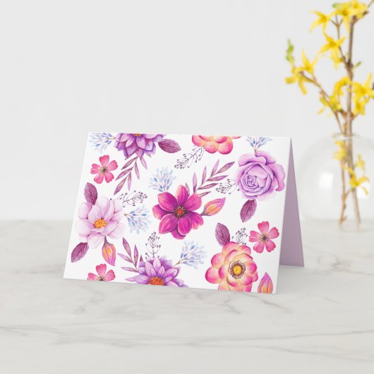 Carte Violet rose (Fleur jaune)