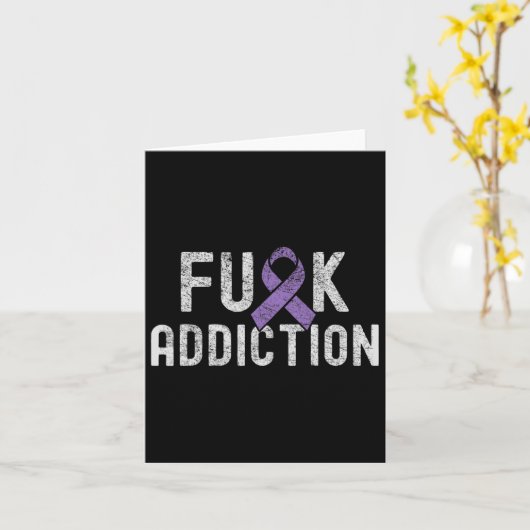 Carte Violet Ruban Fck Conscience de la surdose 1 (Fleur jaune)