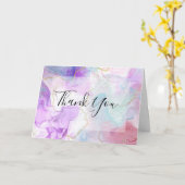 Carte Violet, Vert, Rose Couleurs Merci (Fleur jaune)