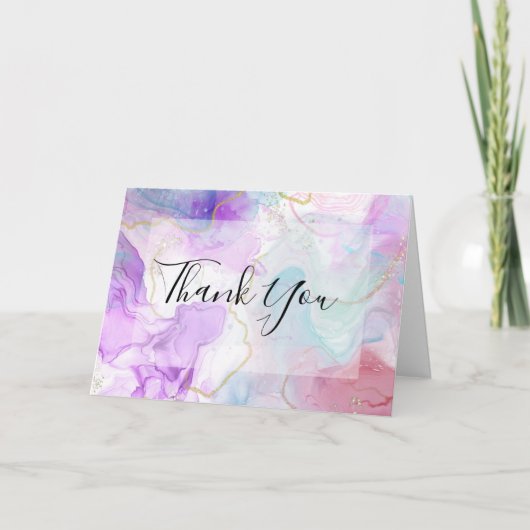 Carte Violet, Vert, Rose Couleurs Merci (Devant)