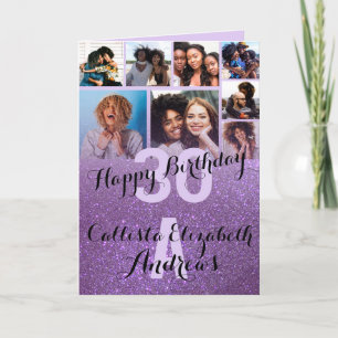 Carte Violet violet Parties scintillant photo Collage Jo