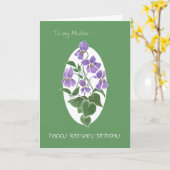 Carte Violets, February Birthday Card for Mother (Fleur jaune)