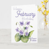 Carte Violets Février Fleur de naissance (Fleur jaune)