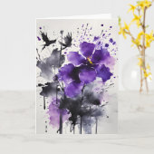Carte Violetta - Fleurs aquarelle (Fleur jaune)