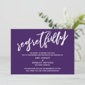 Carte violette de mariage annulé simplement avec r (Debout devant)