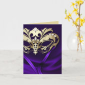 Carte violette Masquerade Or (Fleur jaune)