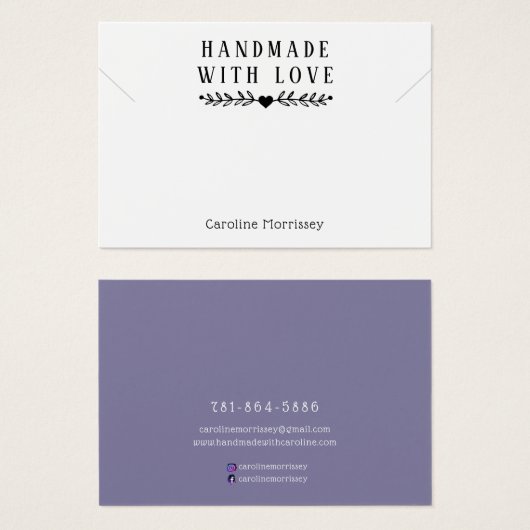 Carte violette simple avec collier de bijoux (Devant & derrière)