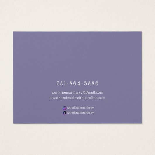 Carte violette simple avec collier de bijoux (Dos)