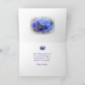 Carte Violettes africaines bleues d'anniversaire (Intérieur)