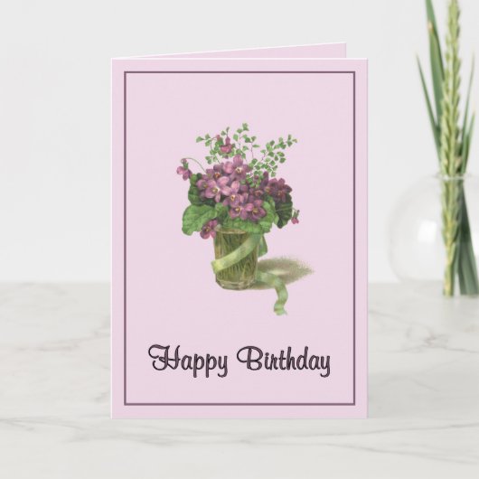 Carte Violettes d'anniversaire (Devant)