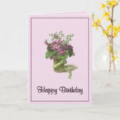 Carte Violettes d'anniversaire (Fleur jaune)