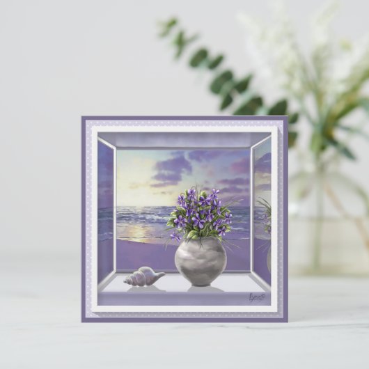 Carte violettes dans un bocal de lune (Debout devant)