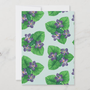 Carte Violettes en verre de mer bleu