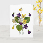 Carte Violettes sauvages agressées faites dans la broder (Fleur jaune)