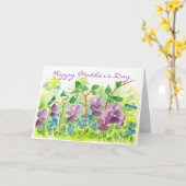 Carte Violettes violettes Aquarelle Fleur Fête des Mères (Fleur jaune)