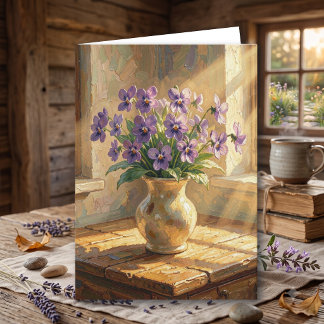 Carte Violettes violettes | Dire bonjour | Pensée pour v