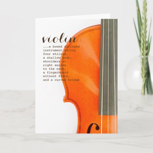 Carte Violin Definition Greeting Card (Devant)