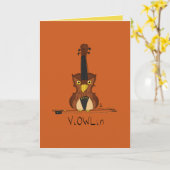 Carte Violin Owl Music Enseignant Cute Kids (Fleur jaune)