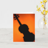 Carte Violon ou Viola Arrière - plan Salutation ou note  (Fleur jaune)