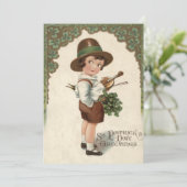 Carte Violon Shamrock de fille St Patrick's Day (Debout devant)