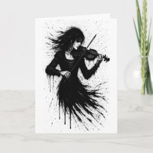 Carte Violoniste Brisé par l'Encre — Musique Hantée Illu