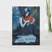 Carte Violoniste gothique Imaginaire foncé dans le jardi (Devant)