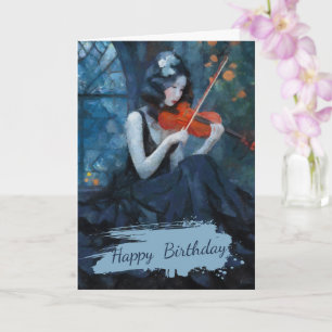 Carte Violoniste gothique Imaginaire foncé dans le jardi