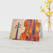 Carte Violons aquarelles (Fleur jaune)
