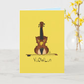 Carte ViOWLin Funny Violin Owl Music Greeting Card (Fleur jaune)