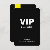 Carte VIP All Access Pass ID d'événement Badge 3,5 (Devant / Derrière)