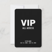 Carte VIP All Access Pass ID d'événement Badge 3,5 (Devant)