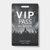 Carte VIP All Access QR Code Event Black Badge (Face)