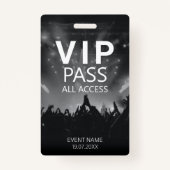 Carte VIP All Access QR Code Event Black Badge (Devant)
