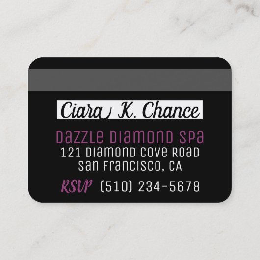 Carte VIP| Carte de crédit Photo Invitations d'ann (Dos)