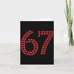 Carte Viral Six Seven Love 67 cœurs Saint-Valentin Cli