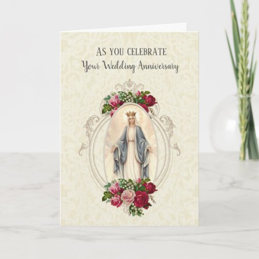 CARTE VIRGIN MARY| ANNIVERSAIRE MARIAGE| ROSES ROUGES (Devant)