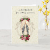 CARTE VIRGIN MARY| ANNIVERSAIRE MARIAGE| ROSES ROUGES (Fleur jaune)