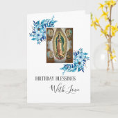 Carte Virgin Mary Guadalupe Birthday Mexico (Fleur jaune)