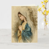 Carte Virgin Mary Lilies Religious Vintage Scripture (Fleur jaune)
